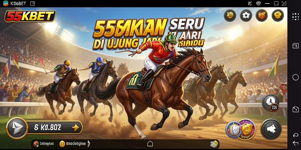 Tampilan gameplay menegangkan dari balapan mobil di 55KBET.