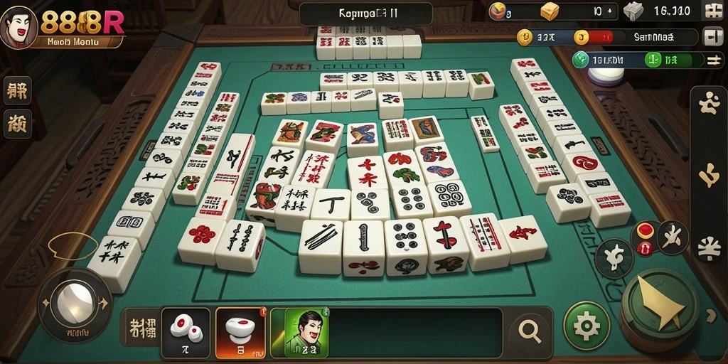 Tampilan gameplay 888R menunjukkan keindahan grafis Mahjong yang menawan.