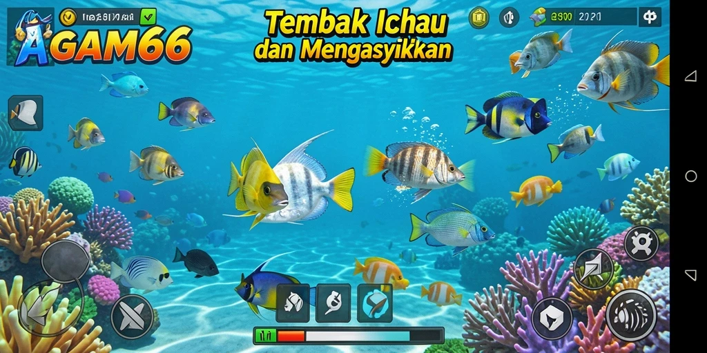Tampilan gameplay menarik dari AGAM66 saat menangkap ikan.