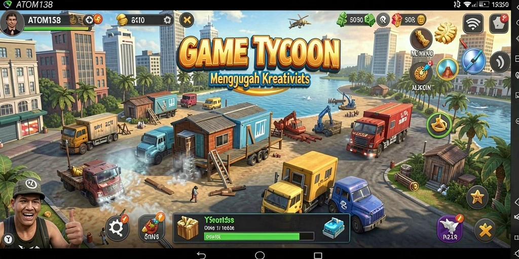Tampilan gameplay ATOM138 yang seru dan penuh strategi Tycoon.