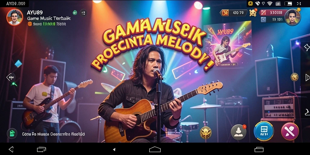 Tampilan gameplay AYU89 dengan berbagai pilihan lagu musik.