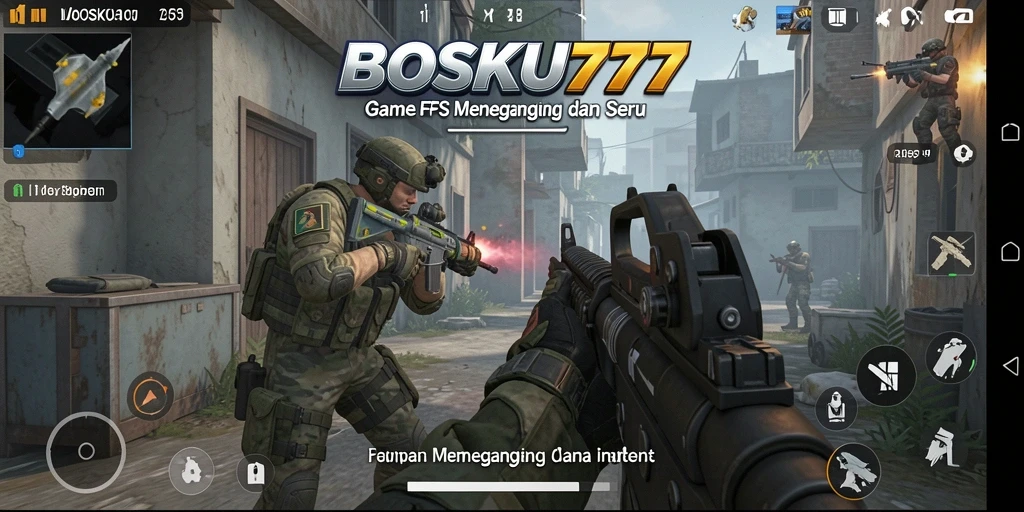 Screenshot gameplay BOSKU777 menampilkan aksi tembak-menembak yang seru dan dinamis.