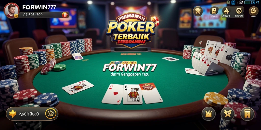 Tampilan gameplay poker yang menarik dan interaktif di FORWIN77.