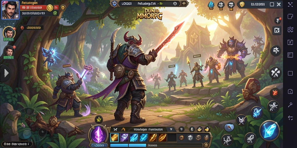 Tangkapan layar gameplay LOS303 menunjukkan pertempuran seru di dunia fantasi.