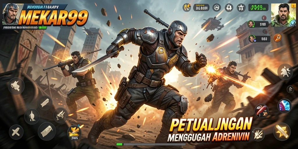 Tampilan gameplay MEKAR99 yang menegangkan dalam aksi.