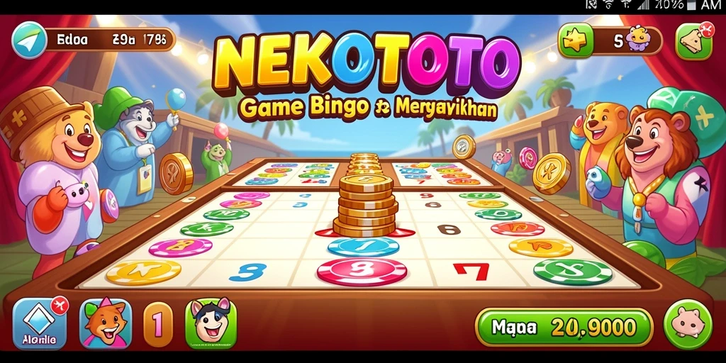 Tampilan gameplay menarik dari NEKOTOTO Bingo.