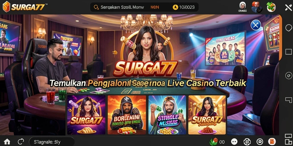 Tampilan gameplay Live Casino yang menarik dan interaktif di SURGA77.